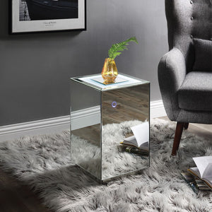 Nowles - Accent Table With LED - Faux Stones