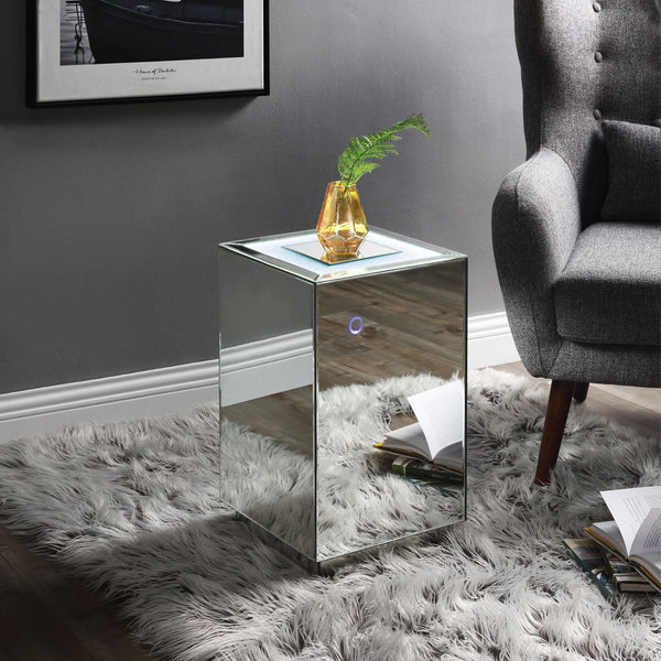 Nowles - Accent Table With LED - Faux Stones