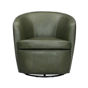 Barolo - 100% Italian Leather Swivel Club Chair (Set of 2)