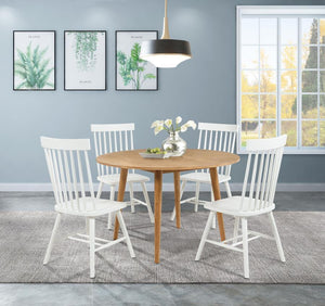 Andrews - Round Dining Table Set White 5 Pc. Table, 4 Chairs
