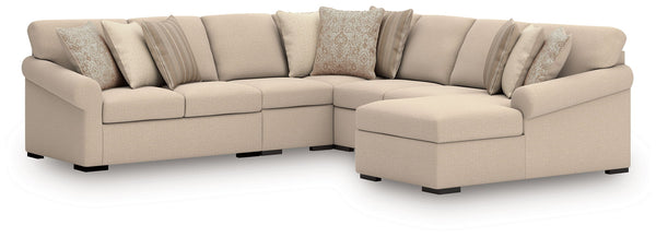 LadyMae - Sectional Beige 5 Pc. Right Arm Facing Corner Chaise Sectional
