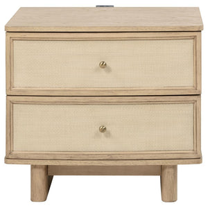 Kailani - 2-Drawer Nightstand Bedside Table - Beige Oak