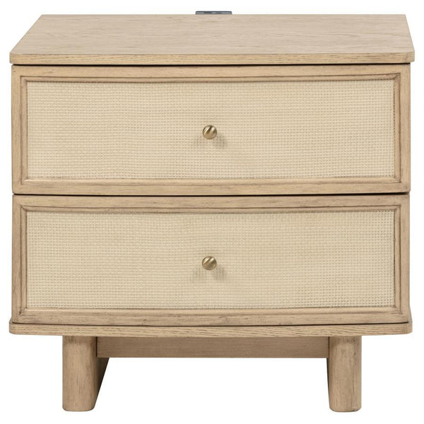 Kailani - 2-Drawer Nightstand Bedside Table - Beige Oak