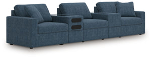 Modmax - Ink - Sectional Blue 5 Pc. Sectional With Audio System And With Storage Console