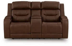 Knightington - Power Reclining Loveseat With Audio Seating Dark Brown