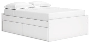 Onita - Platform Bed White Full 1 Side Storage