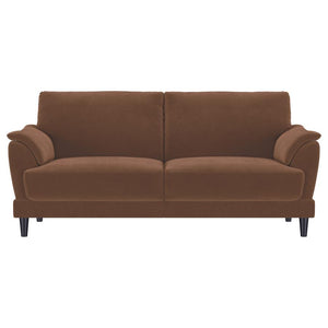 Selma - Velvet Upholstered Crescent Arm Sofa - Rust
