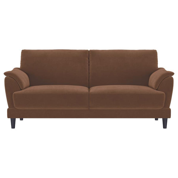 Selma - Velvet Upholstered Crescent Arm Sofa - Rust