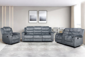 Willow - Reclining Sofa Set Gray 3 Pc. Reclining Sofa, Loveseat, Recliner