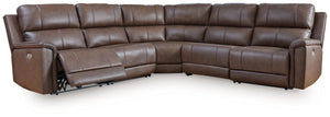 Bleckley - Reclining Sectional Dark Brown 5 Pc. Power Reclining Sectional