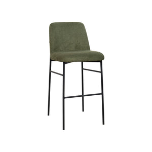 Erik - Bar Chair With Black Metal Frame (Set of 2) Green