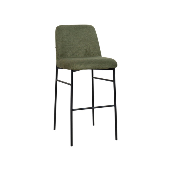 Erik - Bar Chair With Black Metal Frame (Set of 2) Green
