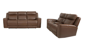 Calgary - Power Reclining Sofa Set Autumn Umber 2 Pc. Sofa, Loveseat