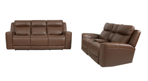 Calgary - Power Reclining Sofa Set Autumn Umber 2 Pc. Sofa, Loveseat