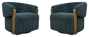 Finley - Swivel Accent Chair Island Teal 2 Pieces
