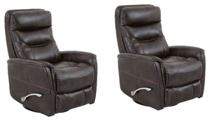 Gemini - 33.5" Swivel Glider Recliner (Set of 2) Truffle