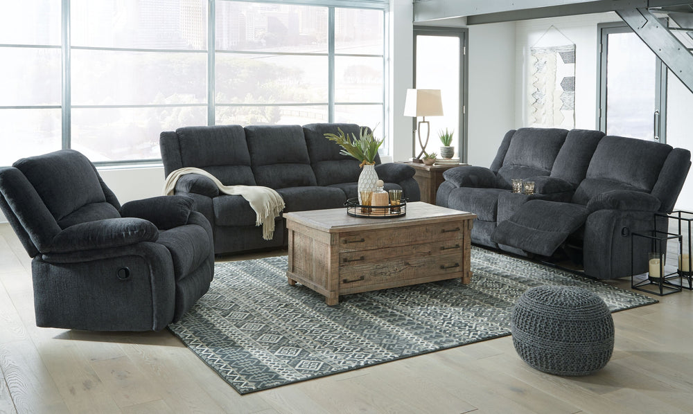 Draycoll - Reclining Living Room Set Dark Gray 2 Pc. Reclining Sofa, Loveseat