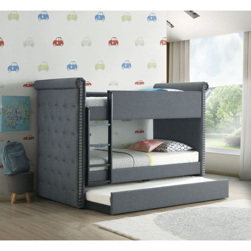 Romana II - Bunk Bed & Trundle Gray Twin