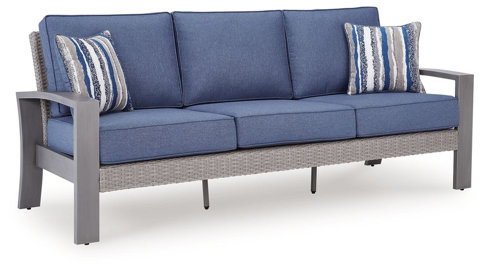 Half Moon Beach - Sofa With Cushion - Blue / Gray