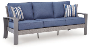 Half Moon Beach - Sofa With Cushion - Blue / Gray