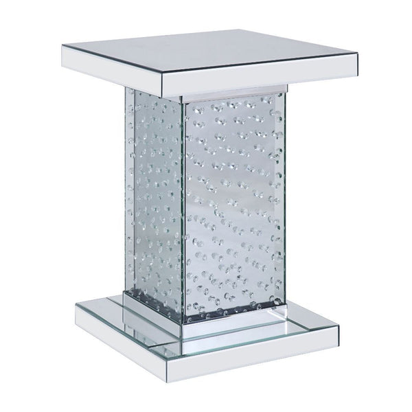 Nysa - End Table - Mirrored & Faux Crystals - 26"