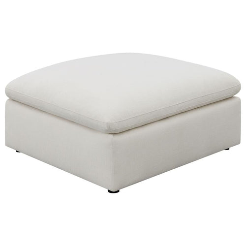 Hobson - Square Upholstered Ottoman White