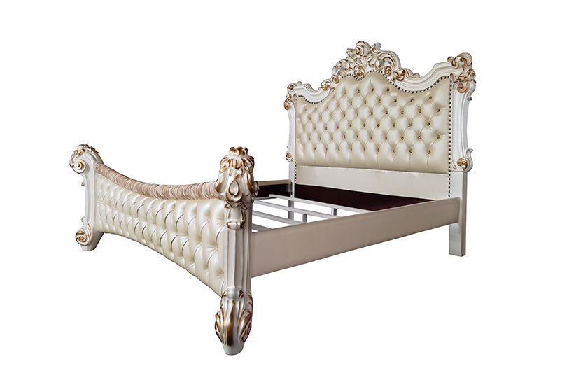 Vendome - Synthetic Upholstered Bed Silver King
