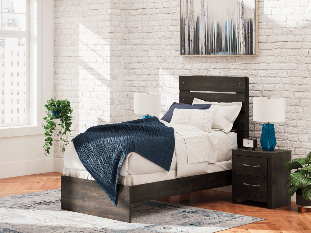 Hollivern - Panel Bed Dark Gray