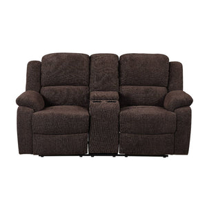 Madden - Motion Loveseat With Console - Brown Chenille