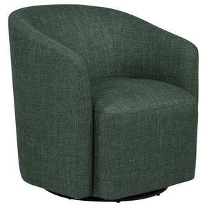 Mossbrook - Fabric Upholstered Swivel Accent Chair Dark Green