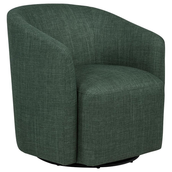 Mossbrook - Fabric Upholstered Swivel Accent Chair Dark Green