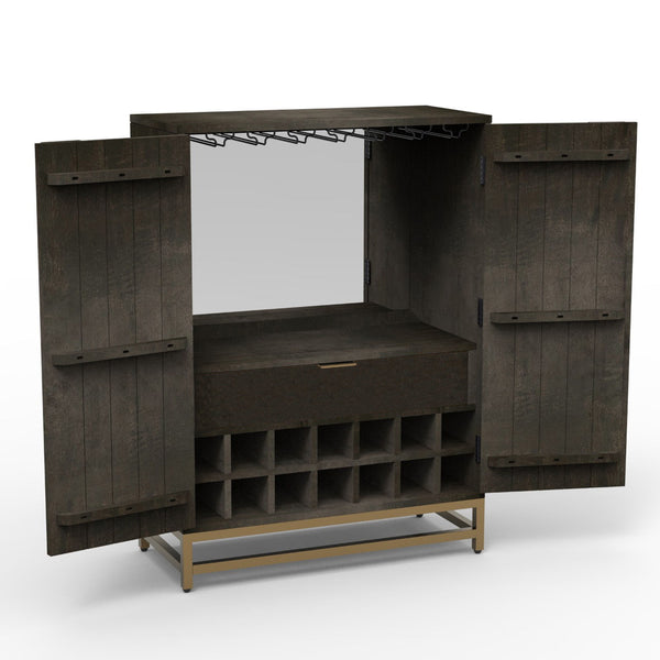 Madira - 35" Bar Cabinet - Two Tone Brown