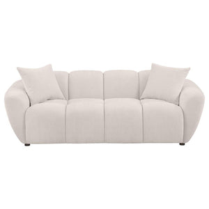 Destino - Chenille Upholstered Splayed Arm Sofa - Greige