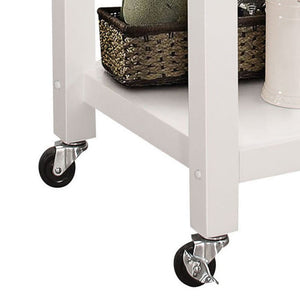 Ottawa - Kitchen Cart - Black Wooden Top & White