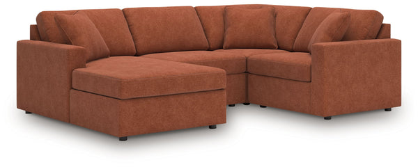 Modmax - Spice - Sectional Light Brown 4 Pc. Sectional With Laf Corner Chaise And Raf Corner Chair