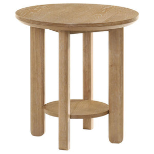 Ottowa - Round Wood Table With Shelf Light Brown End Tables