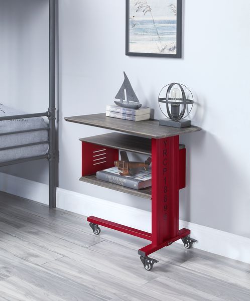 Cargo - Accent Table w/Wall Shelf Red