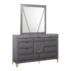 Symmetry - Dresser Dark Gray Dresser & Mirror