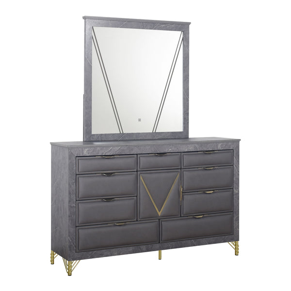 Symmetry - Dresser Dark Gray Dresser & Mirror