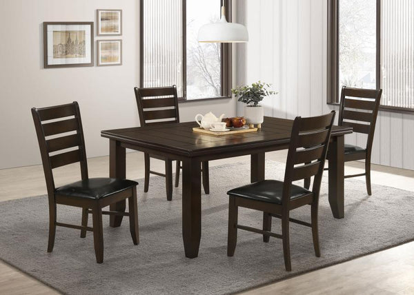 Dalila - Rectangular Dining Table Set Dark Brown 5 Pc. Table, 4 Chairs
