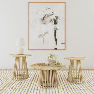 Touhy - Round Coffee Table Set Light Brown 3 Pc. Coffee Table, 2 End Tables