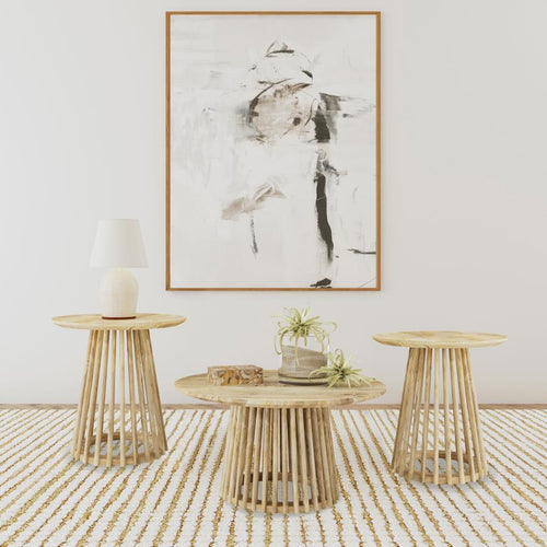 Touhy - Round Coffee Table Set Light Brown 3 Pc. Coffee Table, 2 End Tables