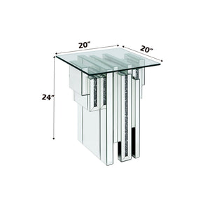 Noralie - 20" End Table With Faux Diamonds - Mirrored