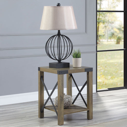 Abiram - Table Rustic Oak End Tables