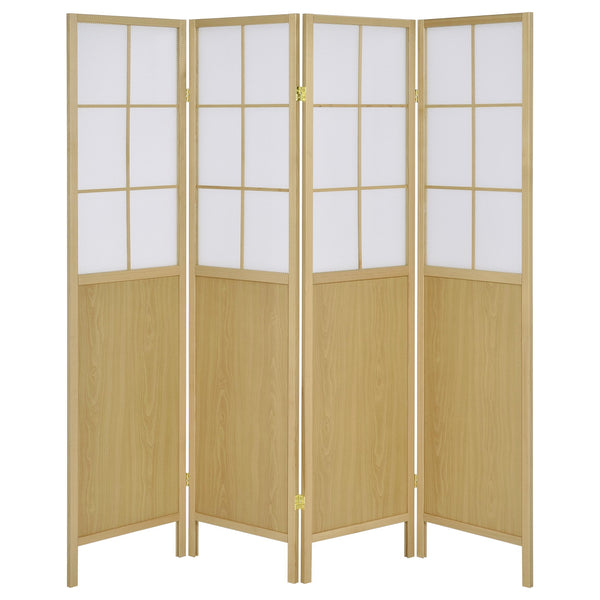 Edwards - 4-Panel Room Divider Folding Shoji Screen - Natural