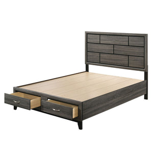 Valdemar - Bed w/Storage Weathered Gray King
