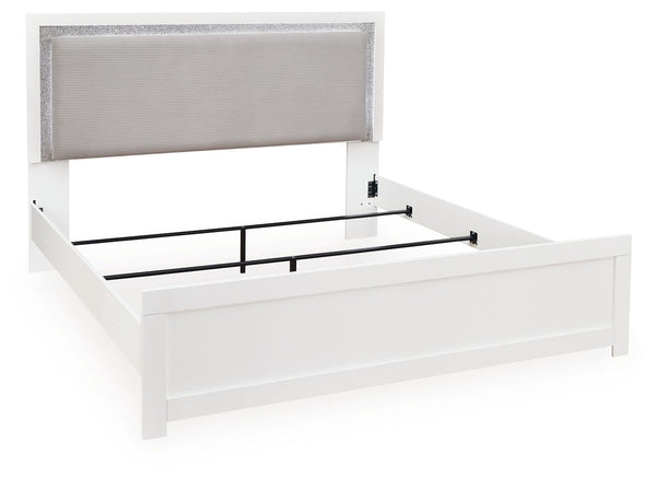 Maeling - King Upholstered Panel Bed - White