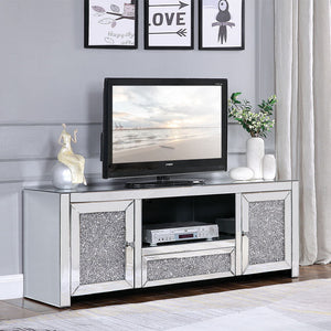 Noralie - TV Stand - Mirrored & Faux Diamonds