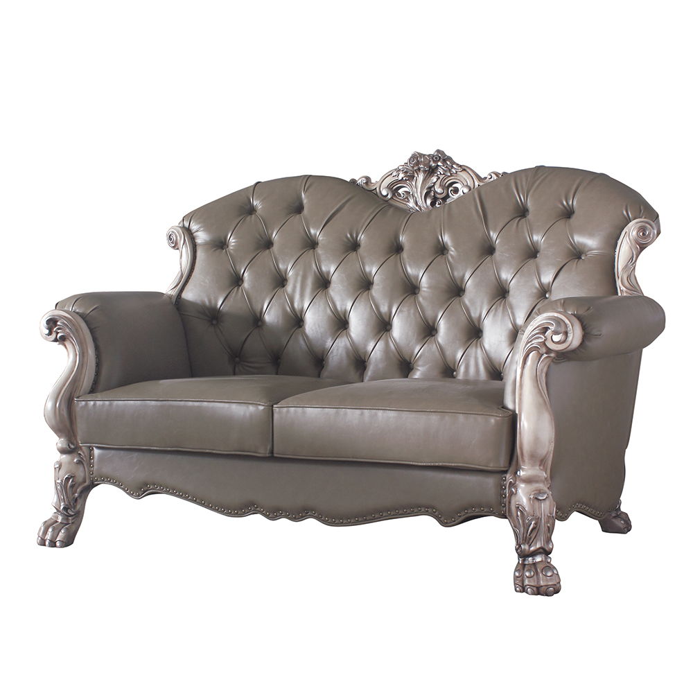 Dresden - Loveseat w/3 Pillows Vintage Bone White