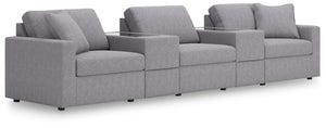 Modmax - Granite - Sectional Gray 5 Pc. Sectional With Storage Consoles